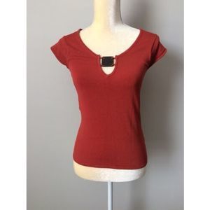 Mexx Women’s Burnt Orange Short sleeves Top Blouse Top Size XS Extra Small*